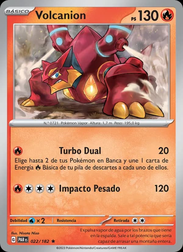 Volcanion card in Spanish