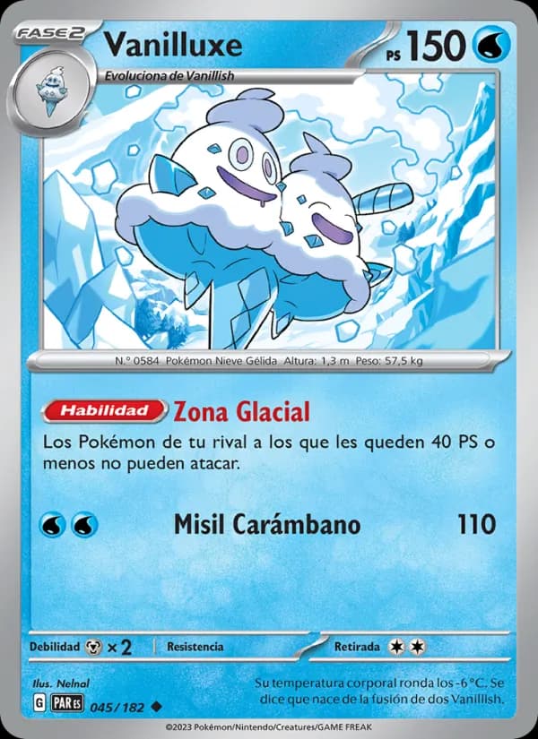 Vanilluxe card in Spanish