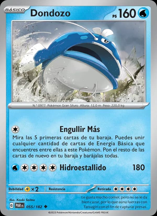 Dondozo card in Spanish