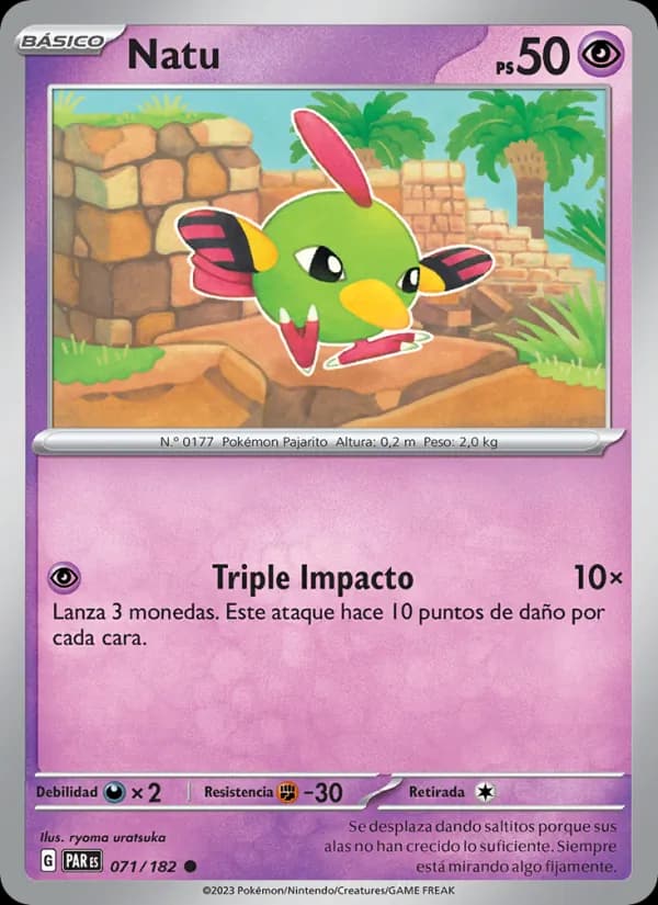 Natu card in Spanish