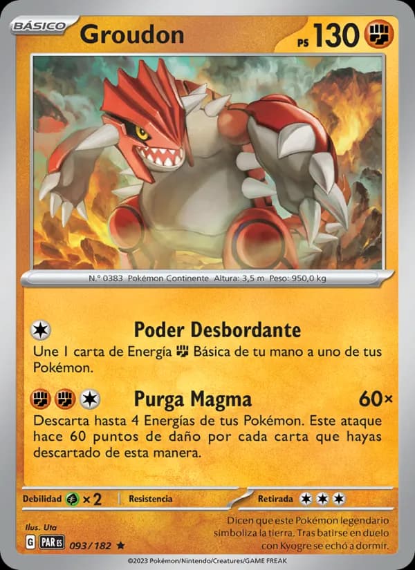 Groudon card in Spanish