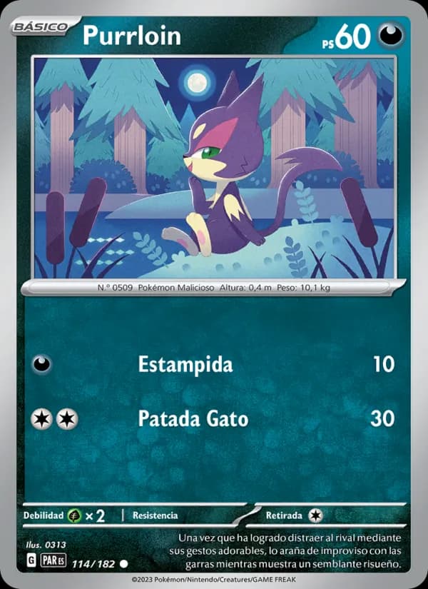 Purrloin card in Spanish