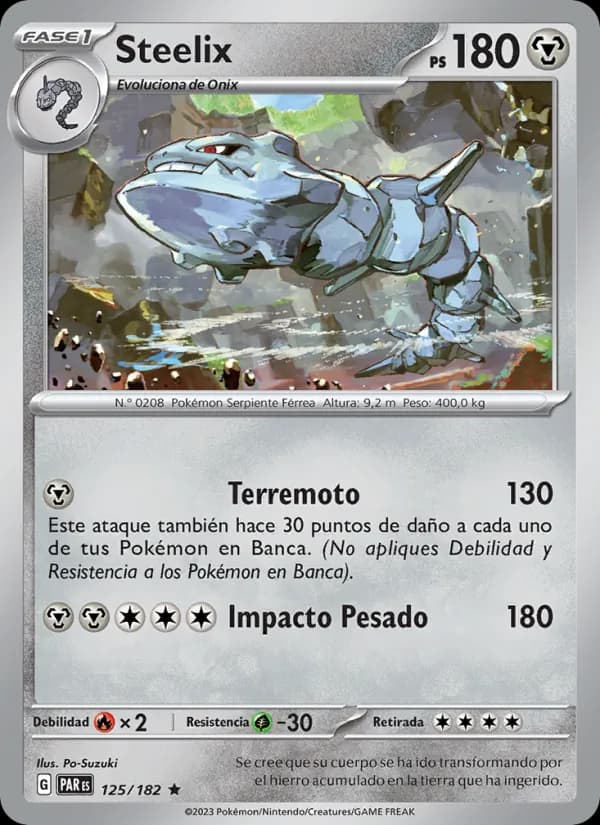 Steelix card in Spanish