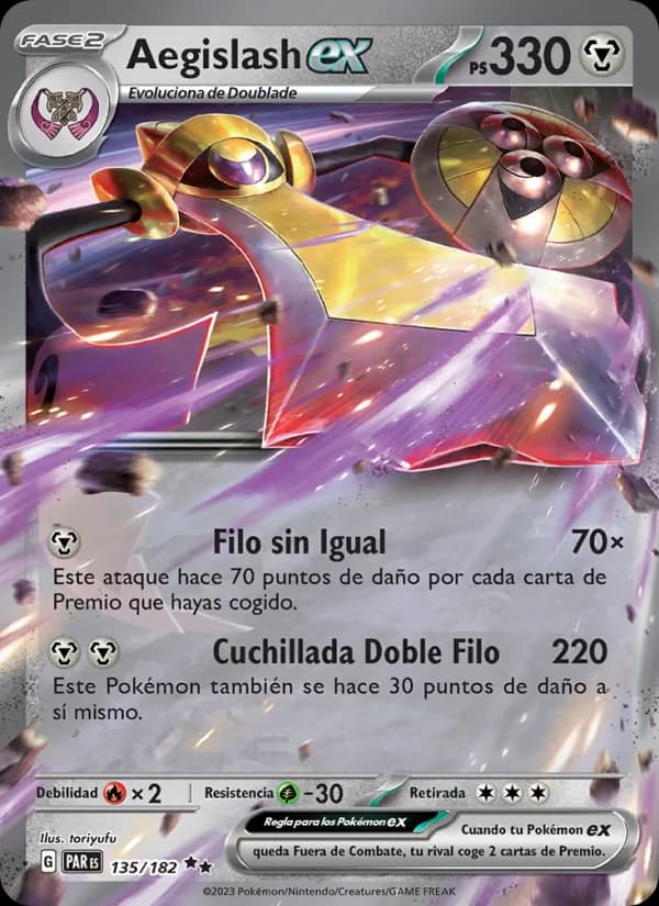Aegislash ex card in Spanish