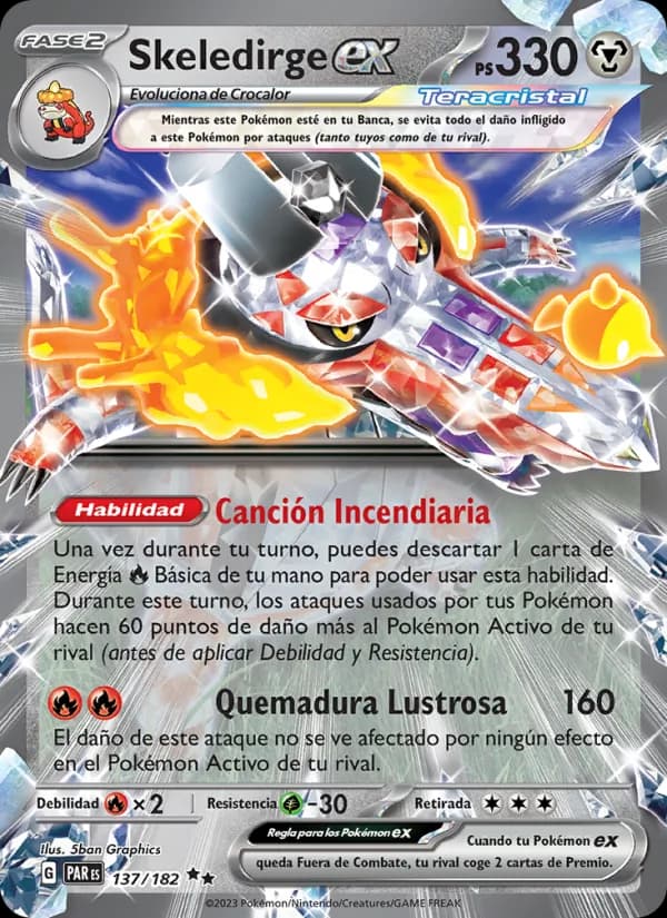 Skeledirge ex card in Spanish