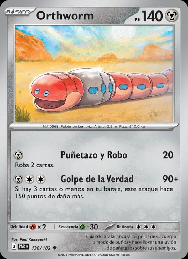 Orthworm card in Spanish