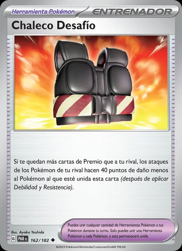 Chaleco Desafío card in Spanish