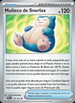Muñeco de Snorlax card in Spanish