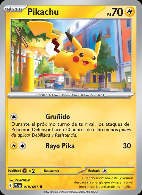 Pikachu card in Spanish