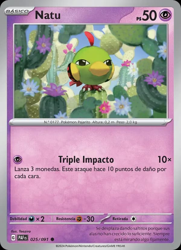 Natu card in Spanish