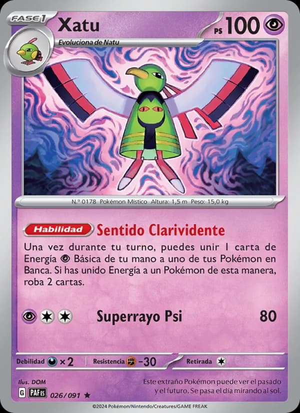 Xatu card in Spanish