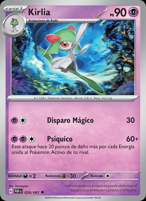 Kirlia card in Spanish