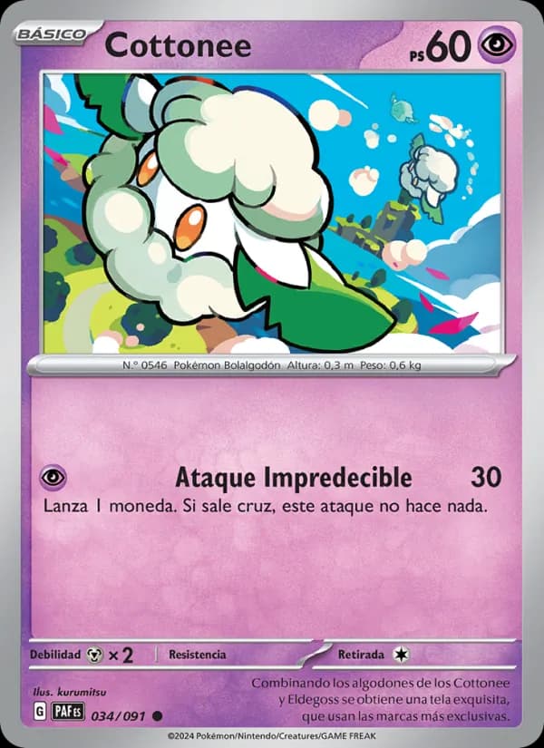 Cottonee card in Spanish