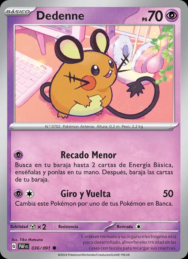 Dedenne card in Spanish