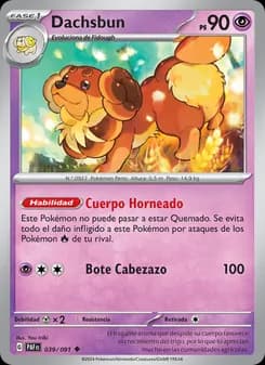 Dachsbun card in Spanish