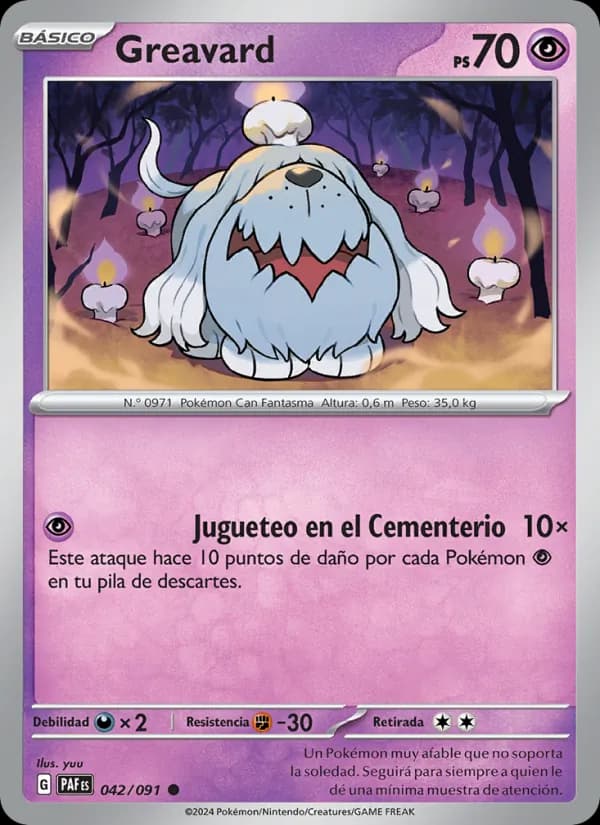 Greavard card in Spanish