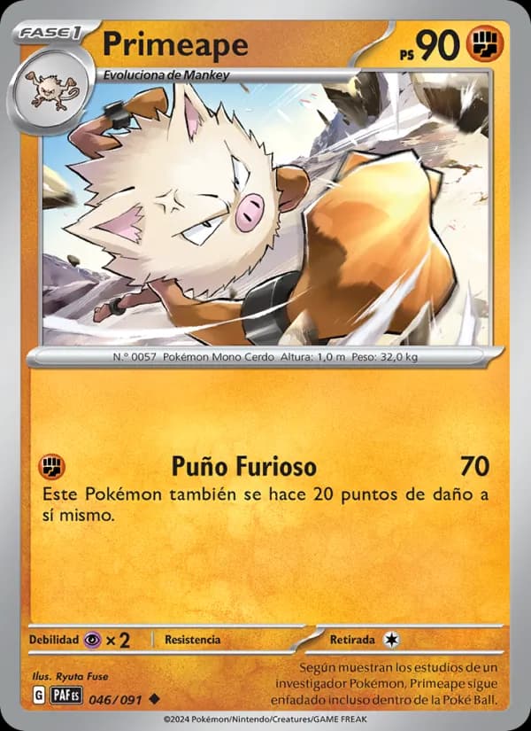Primeape card in Spanish