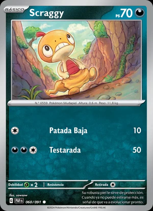 Scraggy card in Spanish