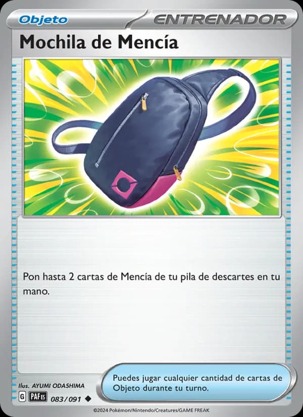 Mochila de Mencía card in Spanish