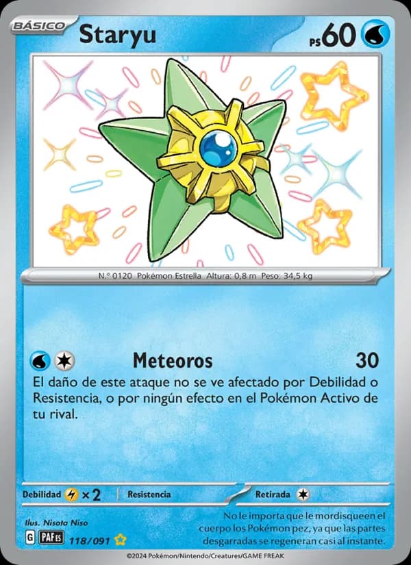 Staryu card in Spanish