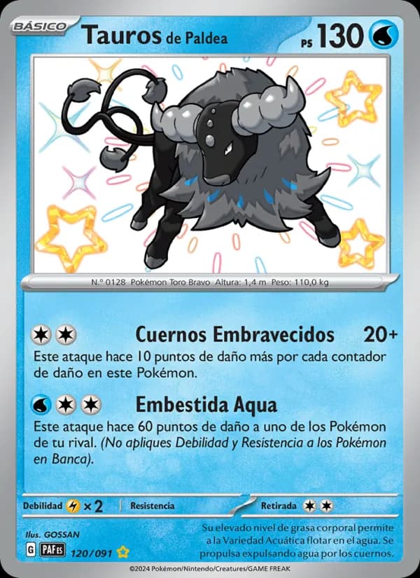 Tauros de Paldea card in Spanish