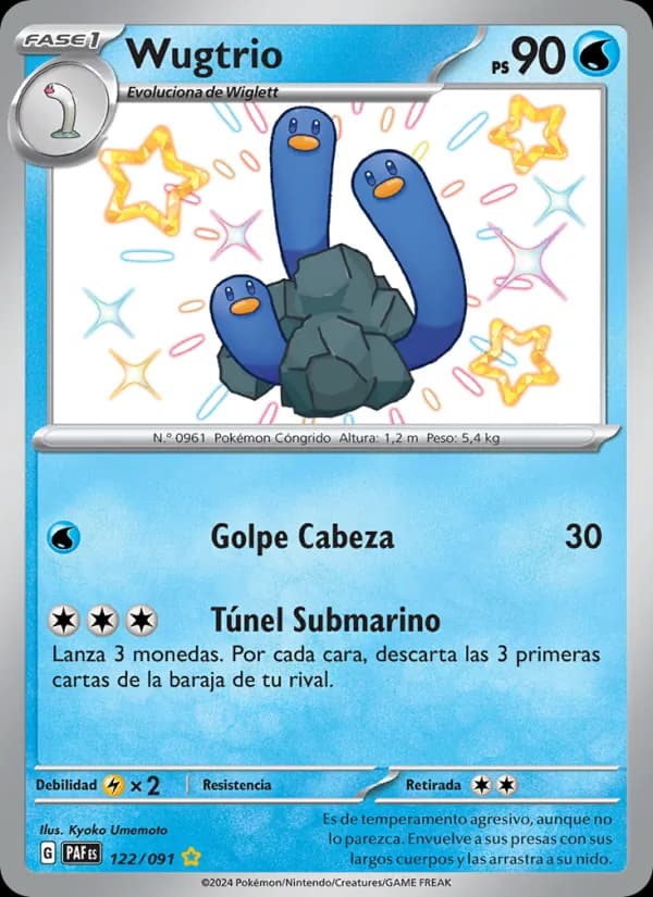 Wugtrio card in Spanish