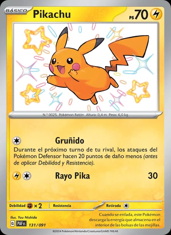 Pikachu card in Spanish