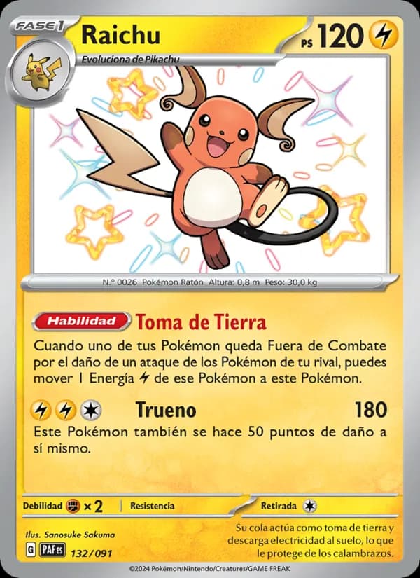 Raichu card in Spanish