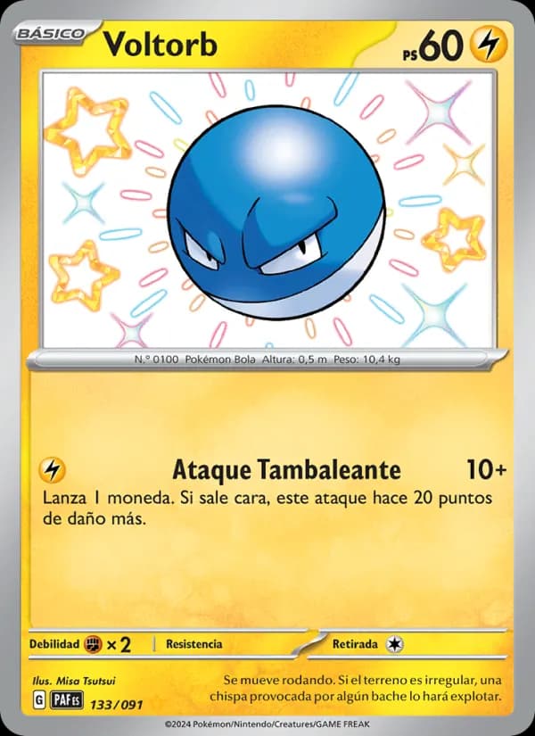 Voltorb card in Spanish