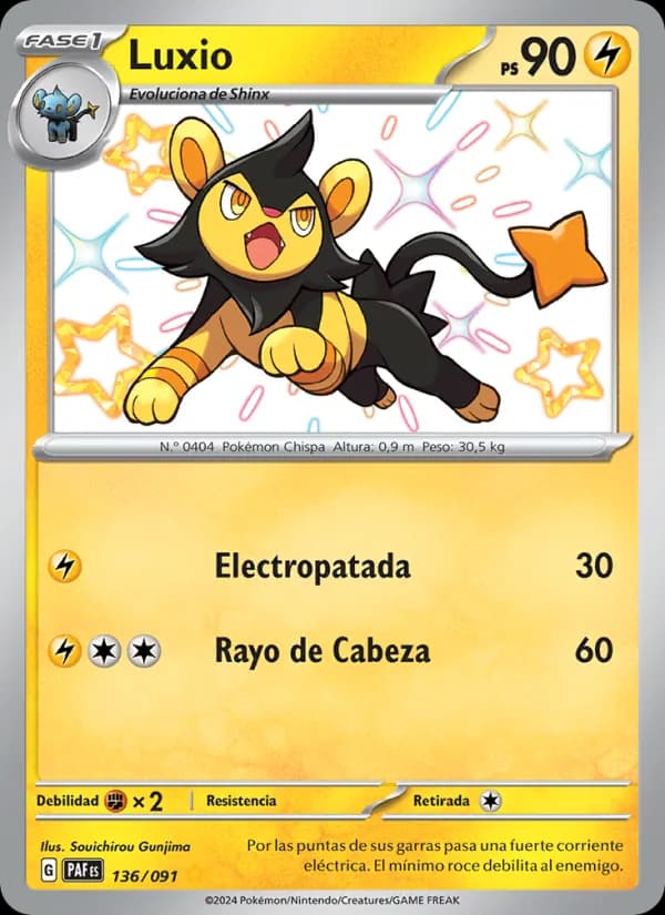 Luxio card in Spanish