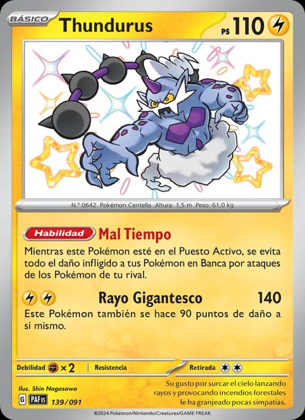 Thundurus card in Spanish