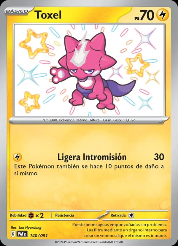 Toxel card in Spanish