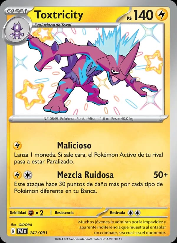 Toxtricity card in Spanish