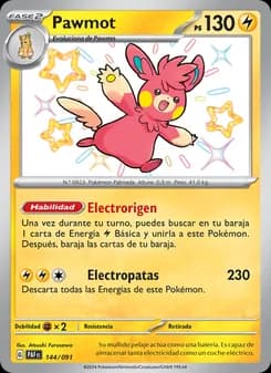 Pawmot card in Spanish