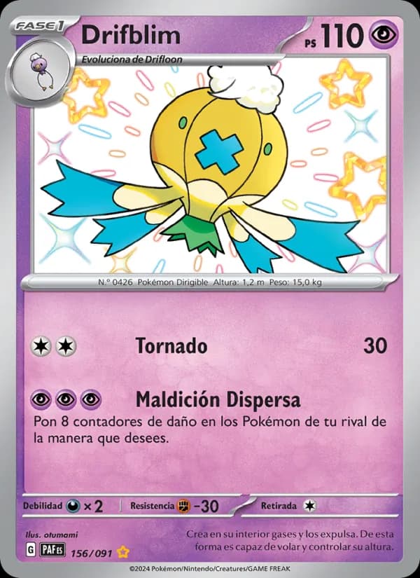 Drifblim card in Spanish