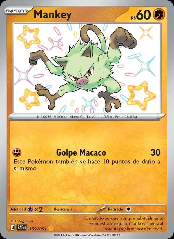 Mankey card in Spanish