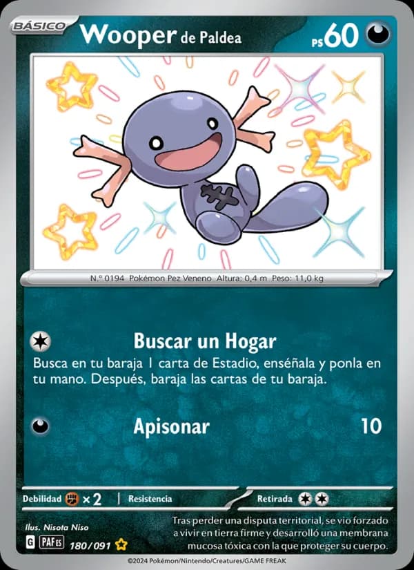 Wooper de Paldea card in Spanish