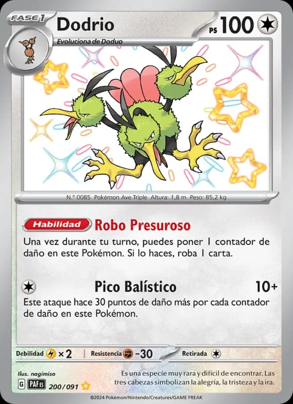 Dodrio card in Spanish