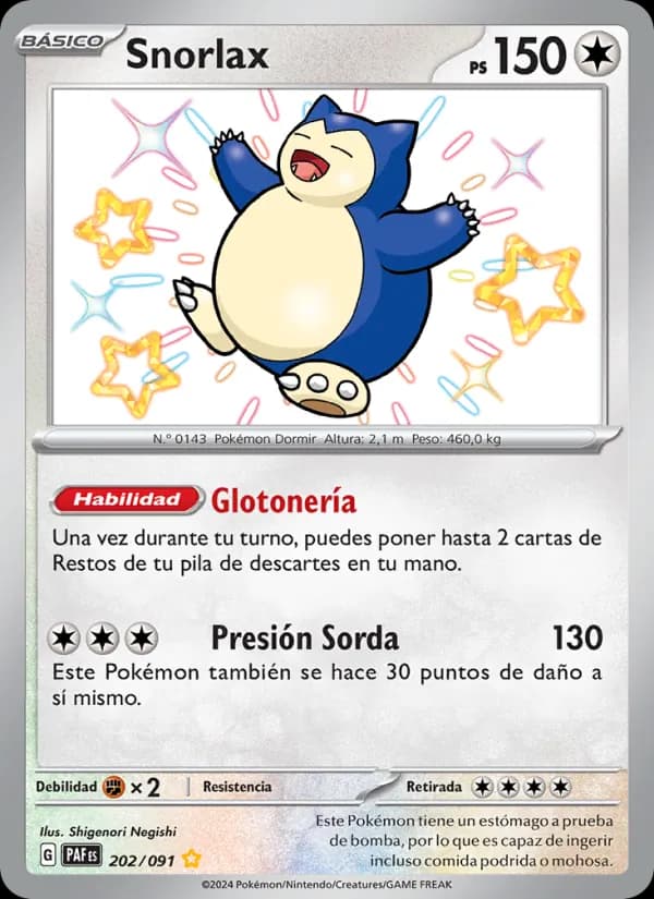 Snorlax card in Spanish