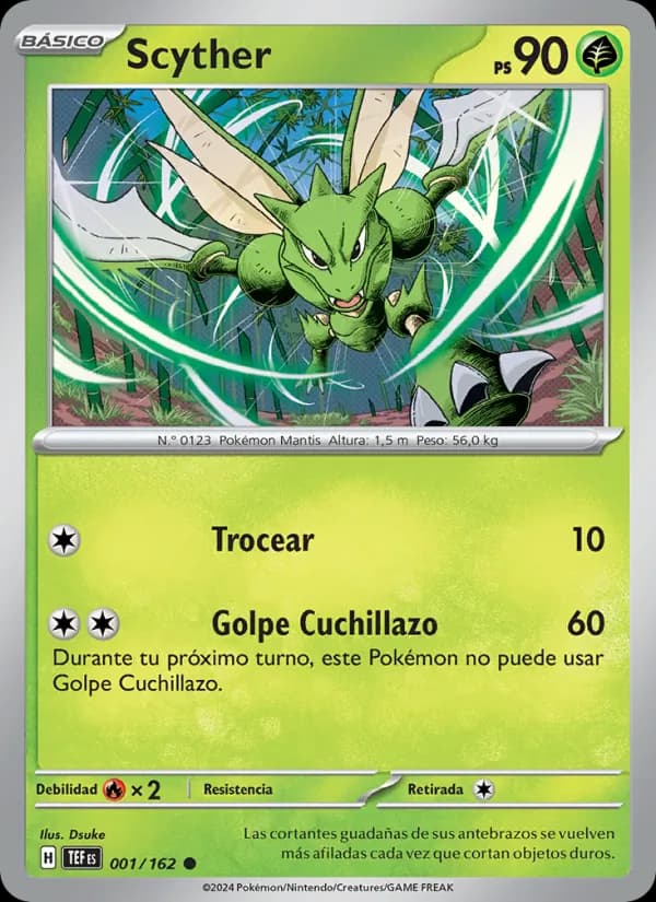 Scyther card in Spanish