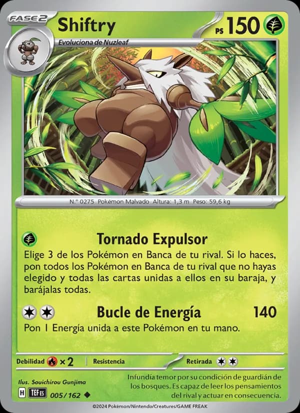 Shiftry card in Spanish