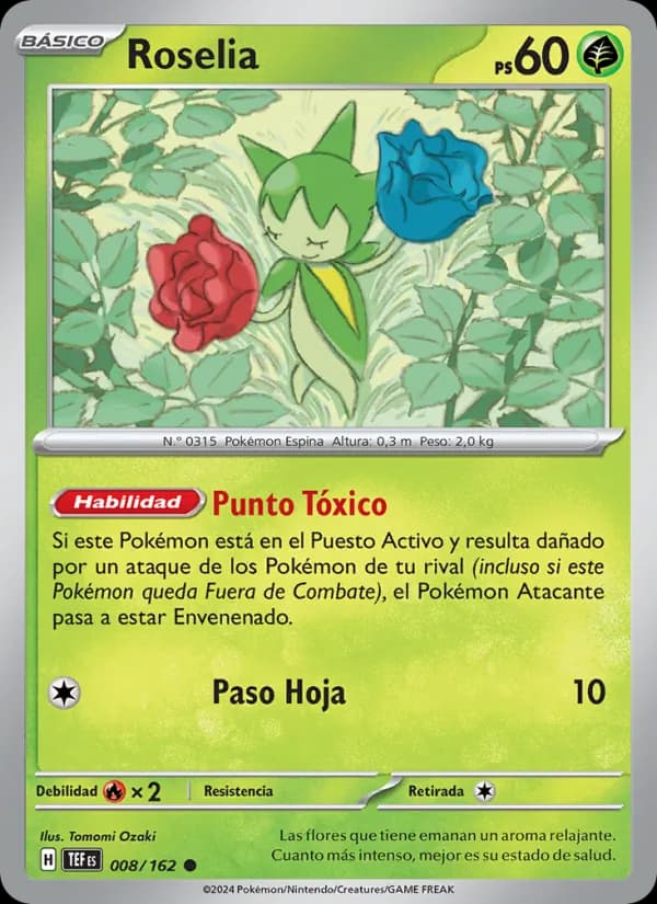 Roselia card in Spanish