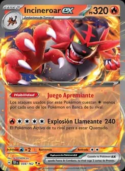 Incineroar ex card in Spanish
