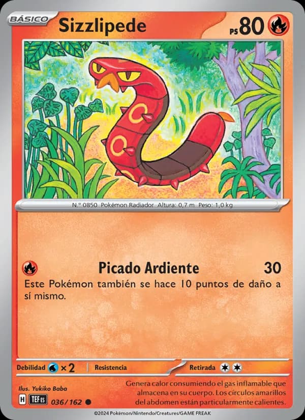 Sizzlipede card in Spanish