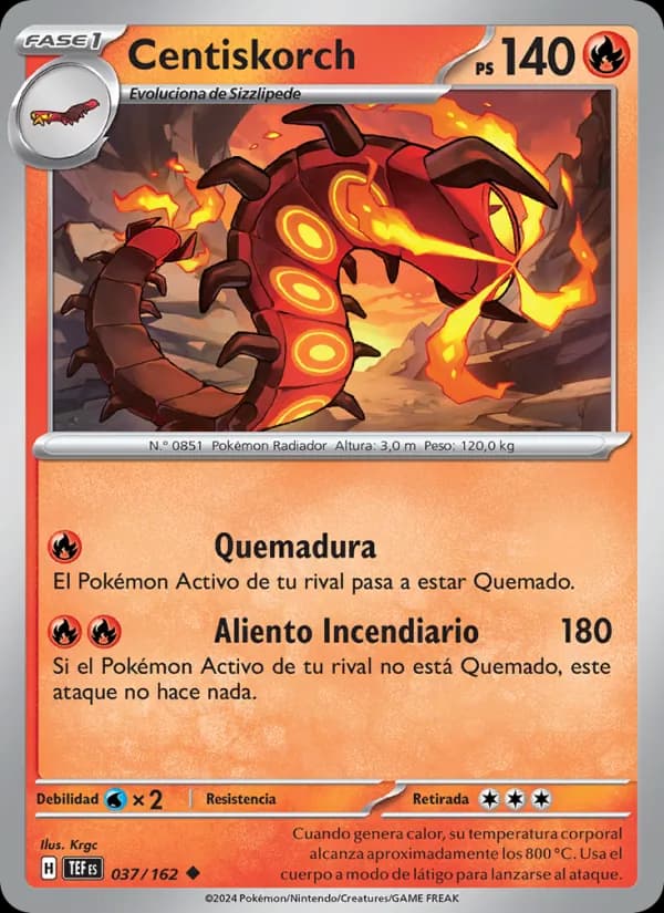 Centiskorch card in Spanish