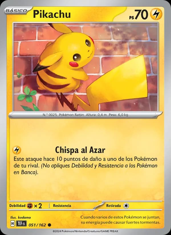 Pikachu card in Spanish
