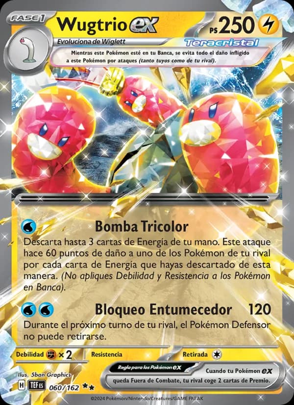 Wugtrio ex card in Spanish