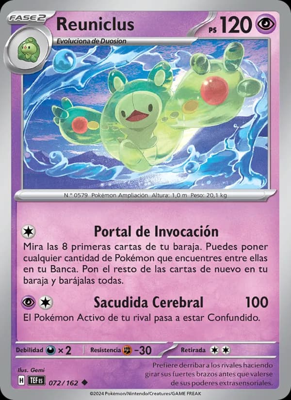 Reuniclus card in Spanish