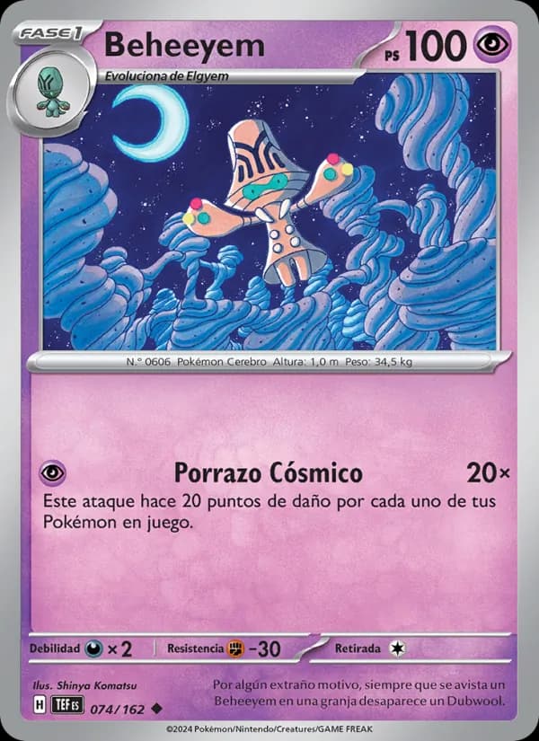 Beheeyem card in Spanish