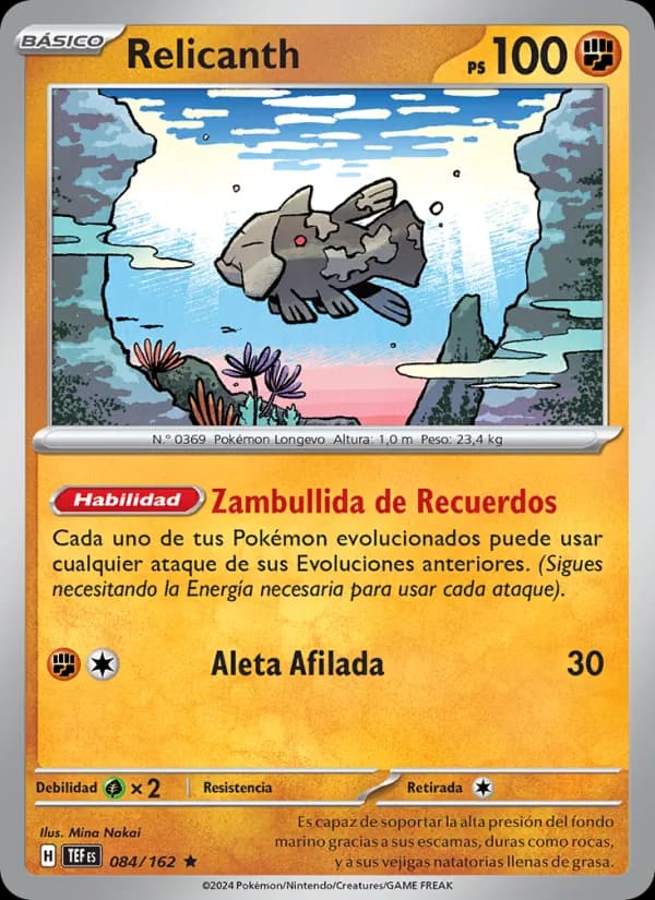 Relicanth card in Spanish